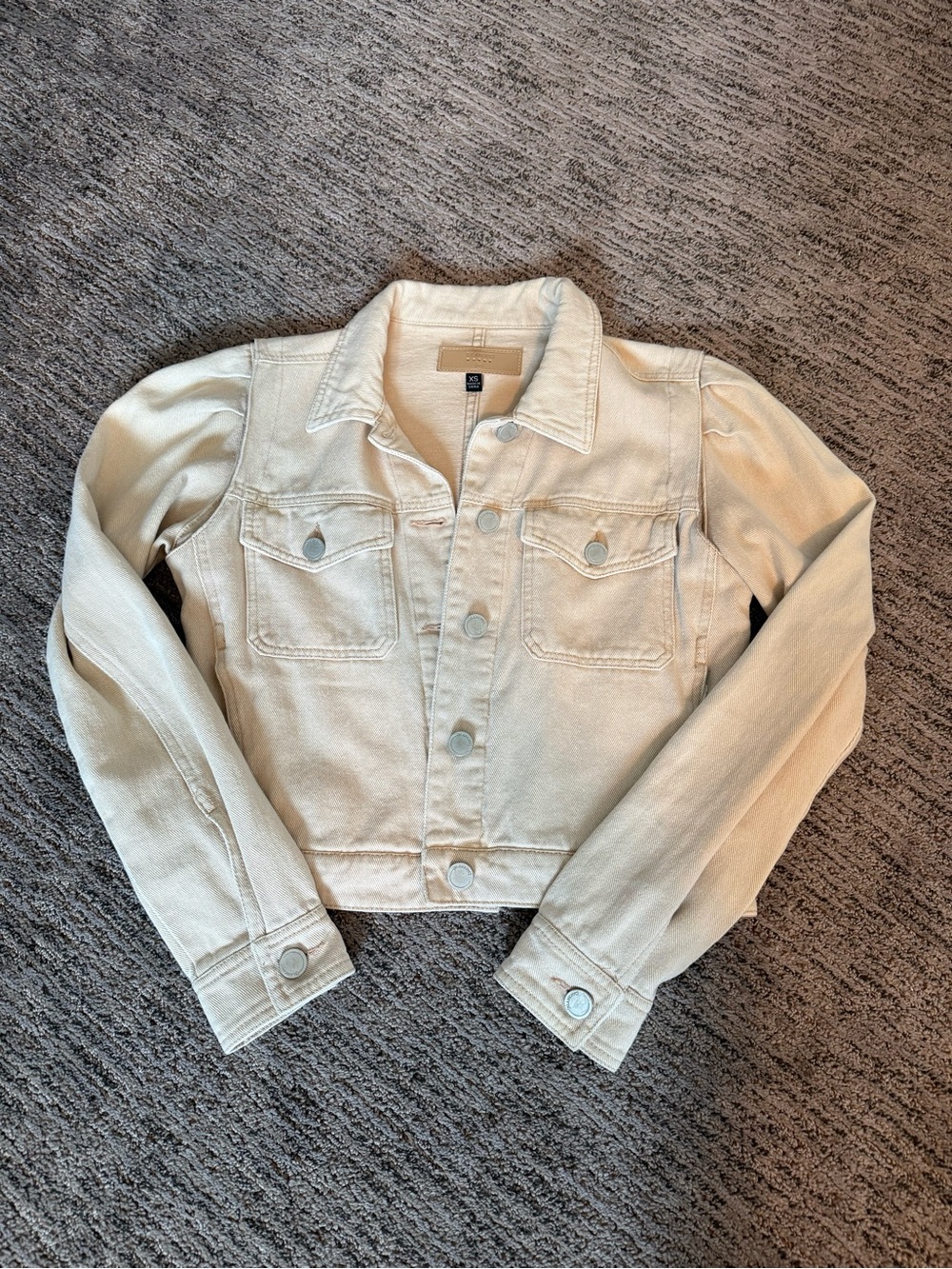 Blank NYC Cream Denim Trucker Jacket